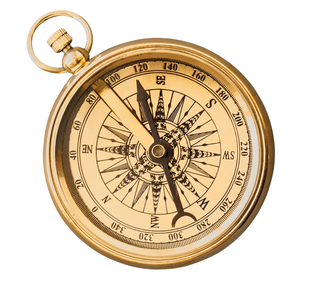 Antique brass compass